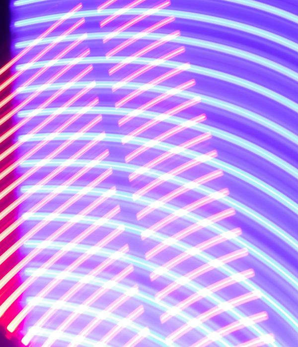 Abstract neon visual representing heart health and energy